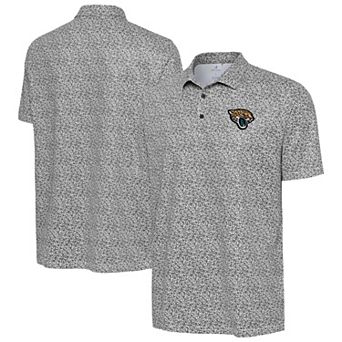 Men's Antigua Gray Jacksonville Jaguars Field Ditsy Polo