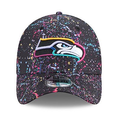 Men's New Era Black Seattle Seahawks 2025 NFL Crucial Catch 39THIRTY Flex Hat