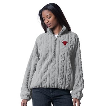 Women's G-III 4Her by Carl Banks Gray Chicago Bulls Champ Half-Zip Pullover