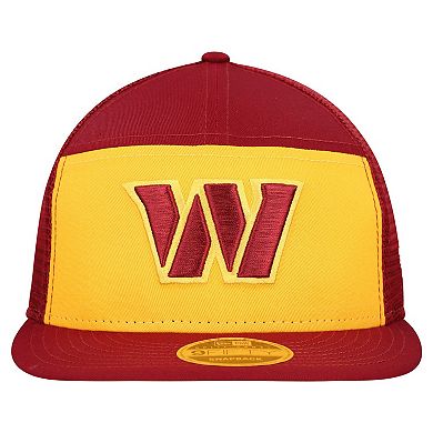 Men's New Era Gold/Burgundy Washington Commanders Outdoor Split Panel 9FIFTY Snapback Hat