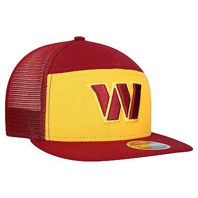 Men's New Era Gold/Burgundy Washington Commanders Outdoor Split Panel 9FIFTY Snapback Hat