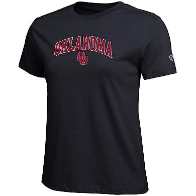 Women's Champion Black Oklahoma Sooners Arched Over Logo T-Shirt