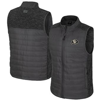 Men's Colosseum Charcoal Colorado Buffaloes Nightman Full-Zip Puffer Vest