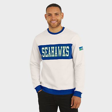 Men's Darius Rucker Collection by Fanatics Cream Seattle Seahawks Colorblock Pullover Sweatshirt