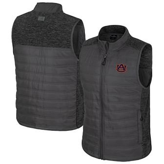 Men's Colosseum Charcoal Auburn Tigers Nightman Full-Zip Puffer Vest