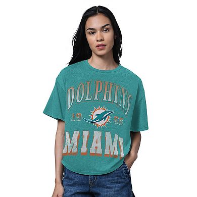 Women's Starter Heather Aqua Miami Dolphins Oversized Hall of Fame T-Shirt