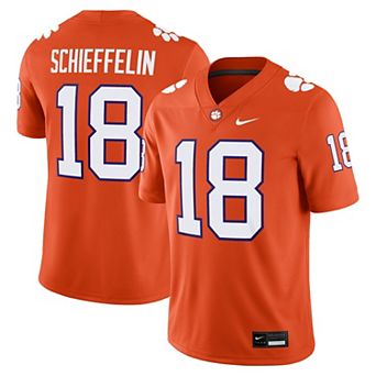 Men's Nike Ian Schieffelin Orange Clemson Tigers NIL Football Game Jersey