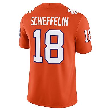 Men's Nike Ian Schieffelin Orange Clemson Tigers NIL Football Game Jersey