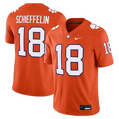 Men's Nike Ian Schieffelin Orange Clemson Tigers NIL Football Game Jersey