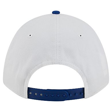 Men's New Era White/Royal Kansas Jayhawks Arch Two-Tone Rope 9FORTY A-Frame M-Crown Adjustable Hat
