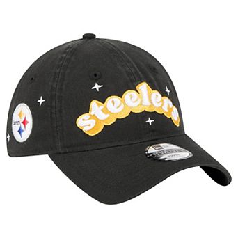 Girls Youth New Era Black Pittsburgh Steelers Cheer 9TWENTY Adjustable Hat