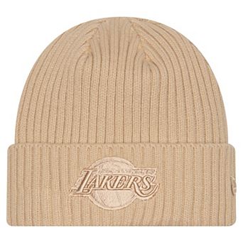 Men's New Era Tan Los Angeles Lakers Color Pack Cuffed Knit Hat