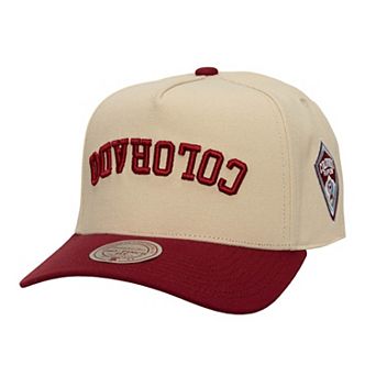 Men's Mitchell & Ness Cream/Burgundy Colorado Rapids Upside Down Pro Pinch Snapback Hat