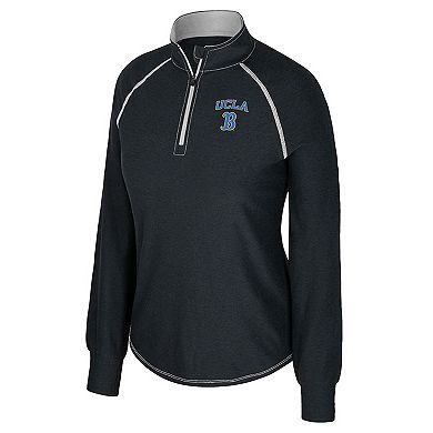 Women's Colosseum Black UCLA Bruins Bikram Raglan Quarter-Zip Top