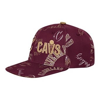 Youth Outerstuff Wine Cleveland Cavaliers Street Hooper Allover Print Snapback Hat