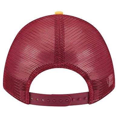 Men's New Era Gold Washington Commanders Linear A-Frame 9FORTY Adjustable Hat