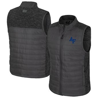 Men's Colosseum Charcoal Air Force Falcons Nightman Full-Zip Puffer Vest