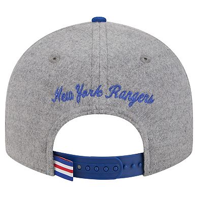 Men's New Era Gray/Blue New York Rangers Wool Pin Low Profile 9FIFTY Snapback Hat
