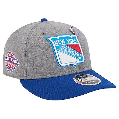 Men's New Era Gray/Blue New York Rangers Wool Pin Low Profile 9FIFTY Snapback Hat
