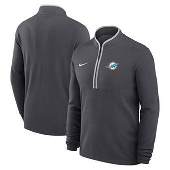 Men's Nike Anthracite Miami Dolphins Lightweight Victory Dri-FIT Half-Zip Pullover