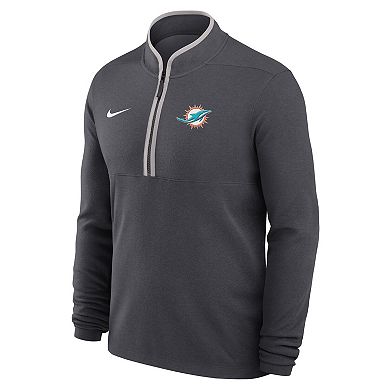 Men's Nike Anthracite Miami Dolphins Lightweight Victory Dri-FIT Half-Zip Pullover