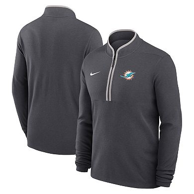Men's Nike Anthracite Miami Dolphins Lightweight Victory Dri-FIT Half-Zip Pullover