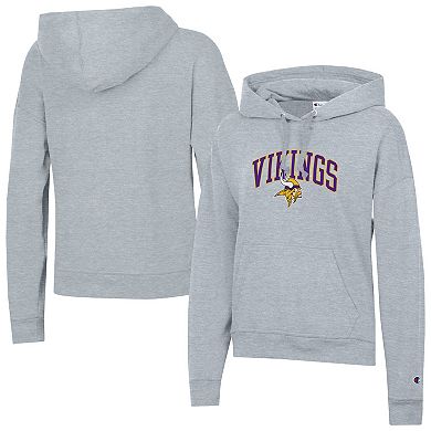 Women's Champion Heather Gray Minnesota Vikings Powerblend Hoodie