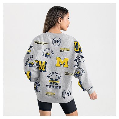 Women's Gameday Couture Gray Michigan Wolverines Always on Repeat Fleece Sweatshirt