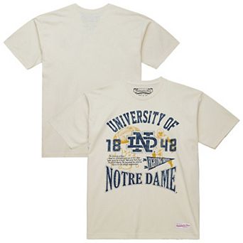 Men's Mitchell & Ness Cream Notre Dame Fighting Irish Heritage Scholar T-Shirt