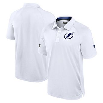 Men's Fanatics White Tampa Bay Lightning Authentic Pro Rink Raglan Polo