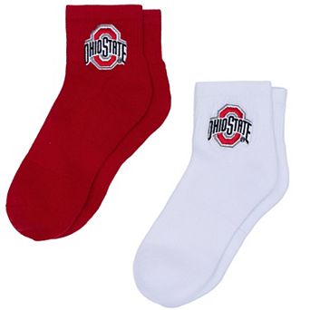 Women's ZooZatz White/Scarlet Ohio State Buckeyes Two-Pack Quarter-Length Socks