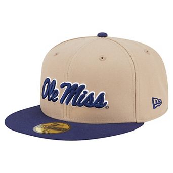 Men's New Era Khaki Ole Miss Rebels Two-Tone 59FIFTY Fitted Hat