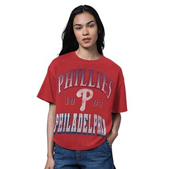 Women's Starter Heather Red Philadelphia Phillies Oversized Hall of Fame T-Shirt