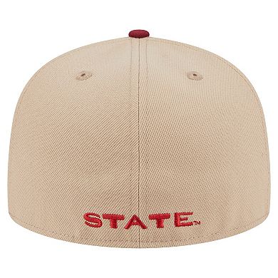 Men's New Era Khaki Florida State Seminoles Throwback Two-Tone 59FIFTY Fitted Hat