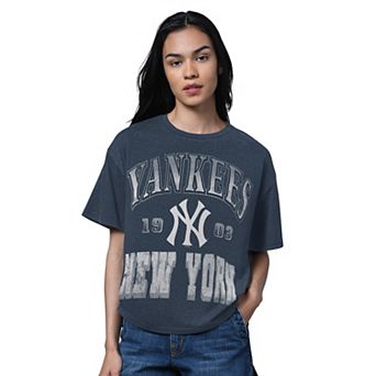Women's Starter Heather Navy New York Yankees Oversized Hall of Fame T-Shirt