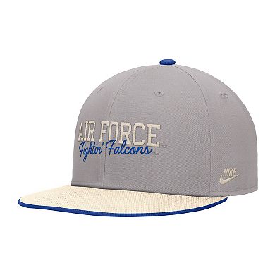 Men's Nike Gray Air Force Falcons Vintage Script Pro Dri-FIT Snapback Hat
