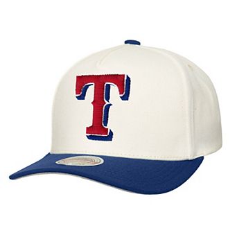 Men's Mitchell & Ness Cream Texas Rangers Stretch-Snapback Hat