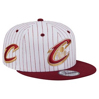 Men's New Era White Cleveland Cavaliers Deceptor Pinstripe 9FIFTY Snapback Hat