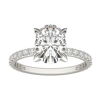 Charles & Colvard 10k White Gold 2 1/2 Carat T.W. Oval Lab Created Moissanite Engagement Ring