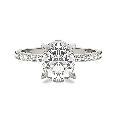 Charles & Colvard 10k White Gold 2 ½ Carat T.W. Lab Created Moissanite Oval Engagement Ring