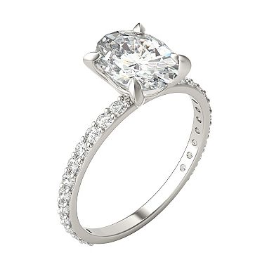 Charles & Colvard 10k White Gold 2 ½ Carat T.W. Lab Created Moissanite Oval Engagement Ring