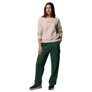 Women's Columbia Beige Oregon Ducks Collegiate Hart Mountain™ Quilted Sweatshirt