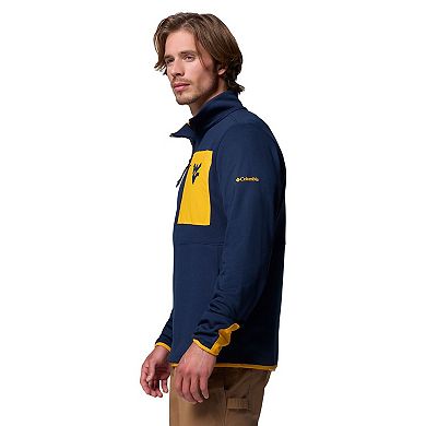 Men's Columbia Navy West Virginia Mountaineers Hike Omni-Wick Half-Zip Pullover