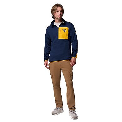 Men's Columbia Navy West Virginia Mountaineers Hike Omni-Wick Half-Zip Pullover