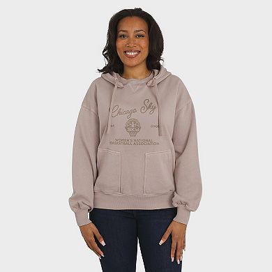 Women's WEAR by Erin Andrews Tan Chicago Sky Washed Pullover Crewdie