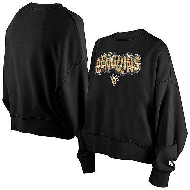 Girls Youth New Era Black Pittsburgh Penguins Flip Sequin Sweatshirt