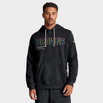 Men's Nike Black Cleveland Browns 2025 NFL Crucial Catch Sideline Standard Issue Dri-FIT Hoodie