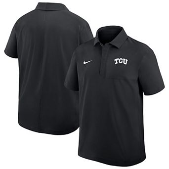 Men's Nike Black TCU Horned Frogs Woven Polo