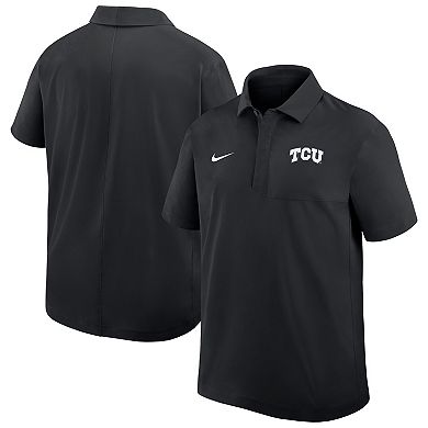 Men's Nike Black TCU Horned Frogs Woven Polo