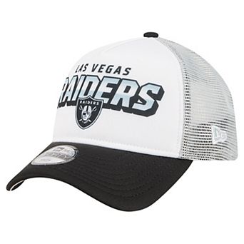 Preschool New Era White Las Vegas Raiders Streak A-Frame 9FORTY Trucker Adjustable Hat